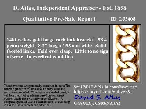 Vintage Heavy Flat Curb Link Bracelet