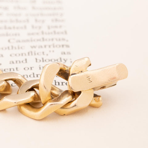 Vintage Heavy Flat Curb Link Bracelet