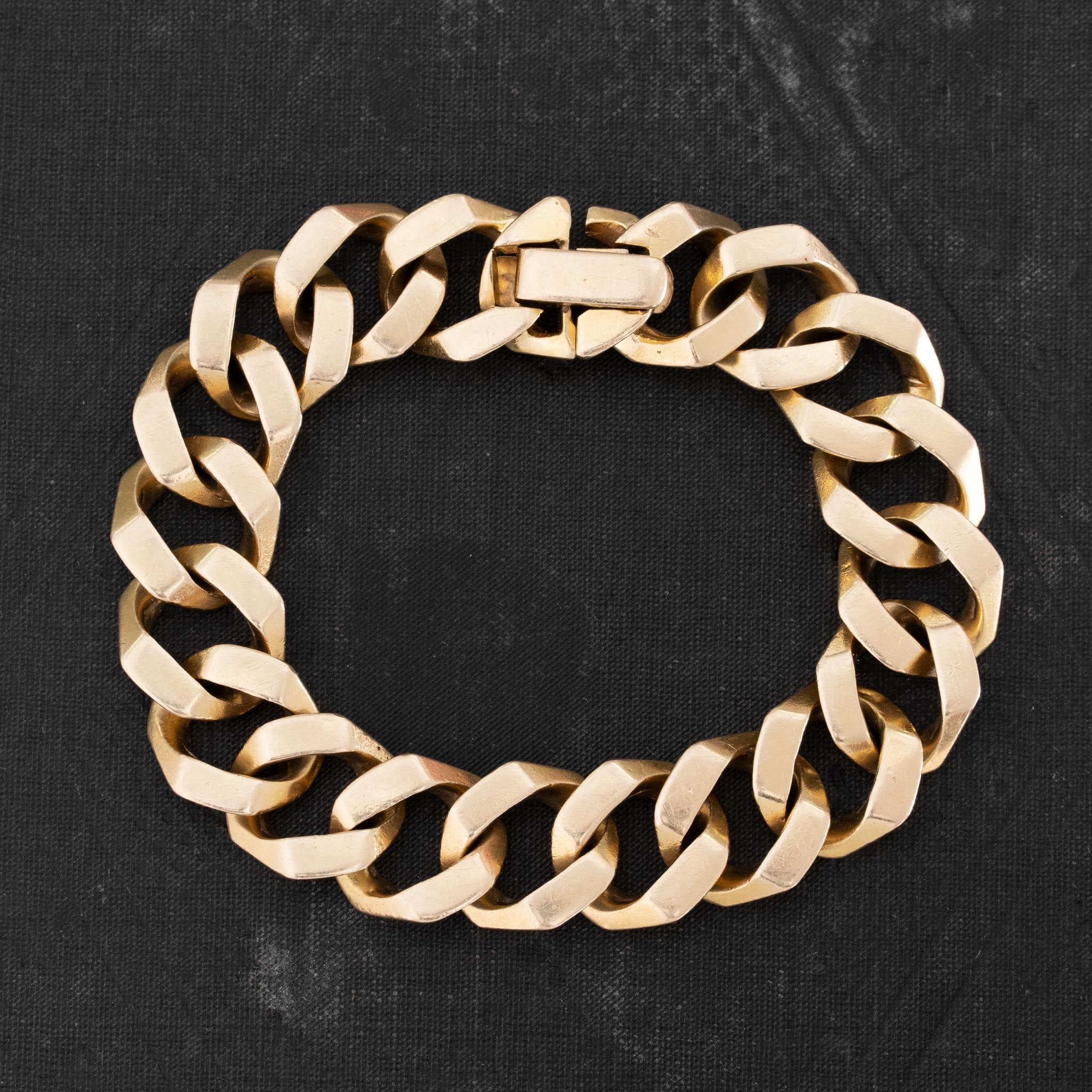 Vintage Heavy Flat Curb Link Bracelet