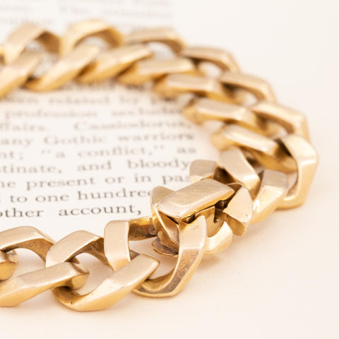 Vintage Heavy Flat Curb Link Bracelet