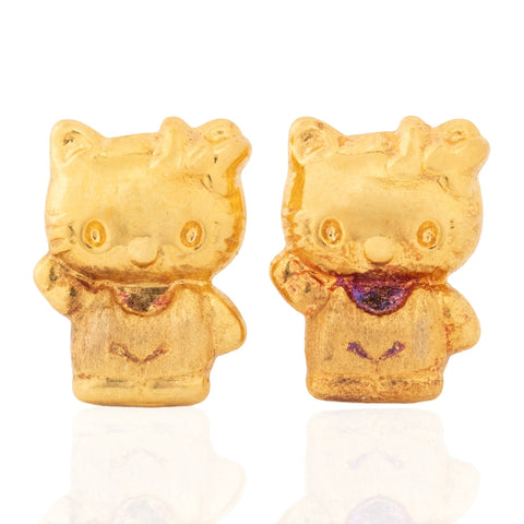 Vintage Hello Kitty stud earrings in 18kt yellow gold
