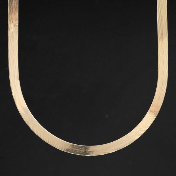Vintage Herringbone Chain, Italian, 4.7mm wide, 14kt Yellow Gold