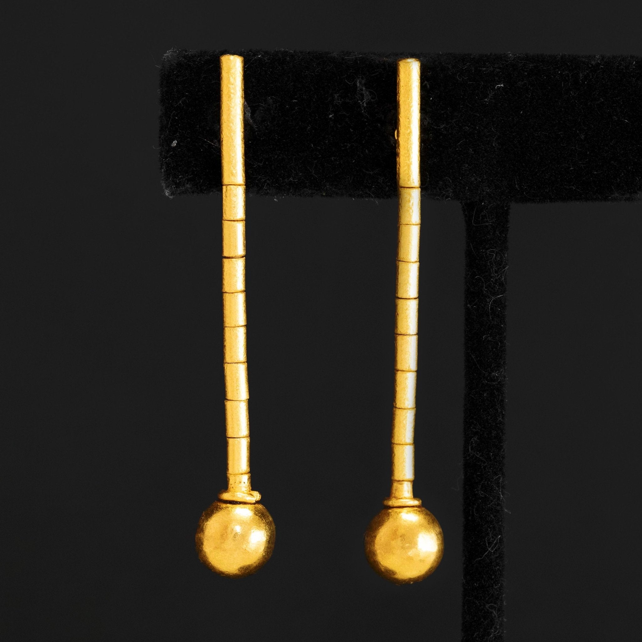 Vintage High Karat Bar Drop Earrings