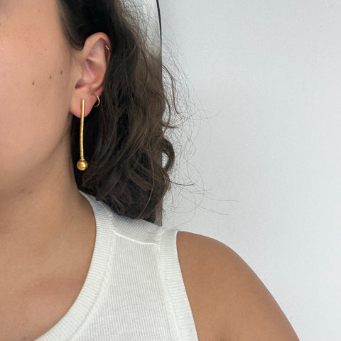 Vintage High Karat Bar Drop Earrings
