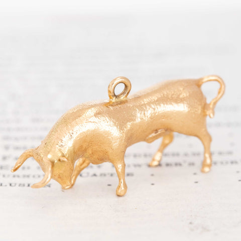 Vintage High Karat Bull Pendant