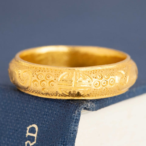 Vintage High Karat Engraved Band