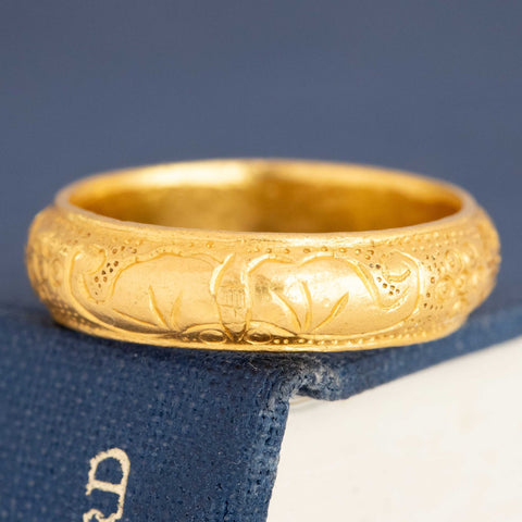 Vintage High Karat Engraved Band