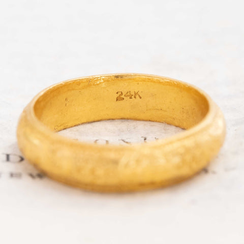 Vintage High Karat Engraved Band