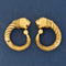 Vintage High Karat Gold Lion Head Hoop Earrings