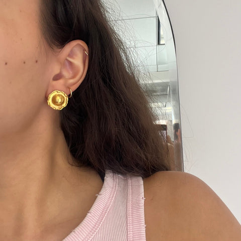 Vintage High Karat Orb Earrings by Jean Mahie