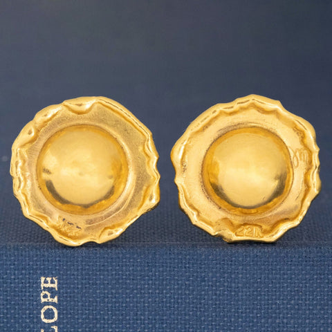 Vintage High Karat Orb Earrings by Jean Mahie