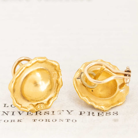 Vintage High Karat Orb Earrings by Jean Mahie