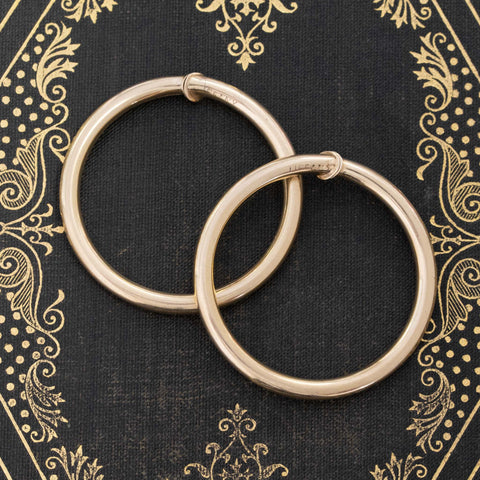Vintage Hinged Gold Hoop Earrings by Tiffany & Co.