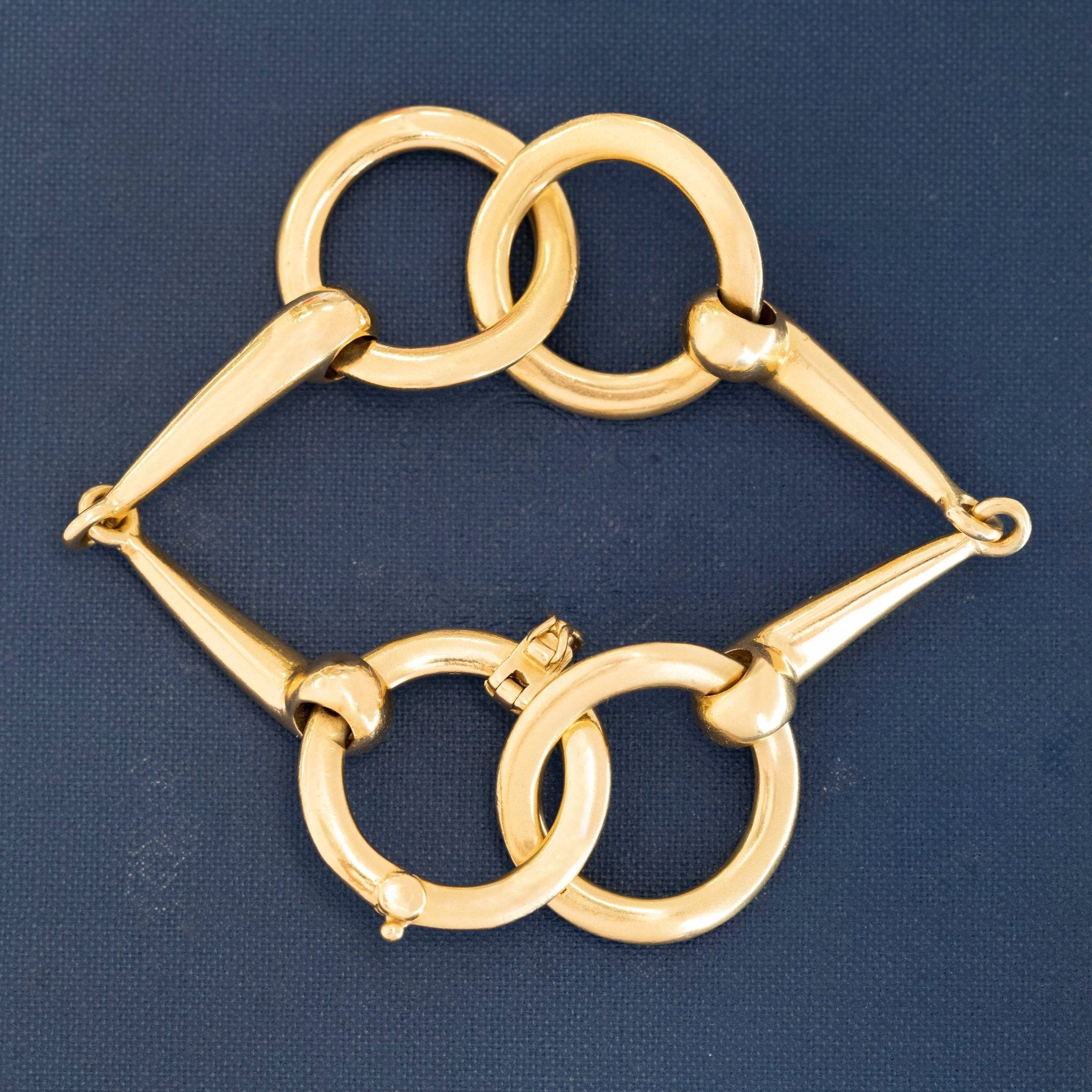 Gold bridle bit bracelet, French and vintage in make
