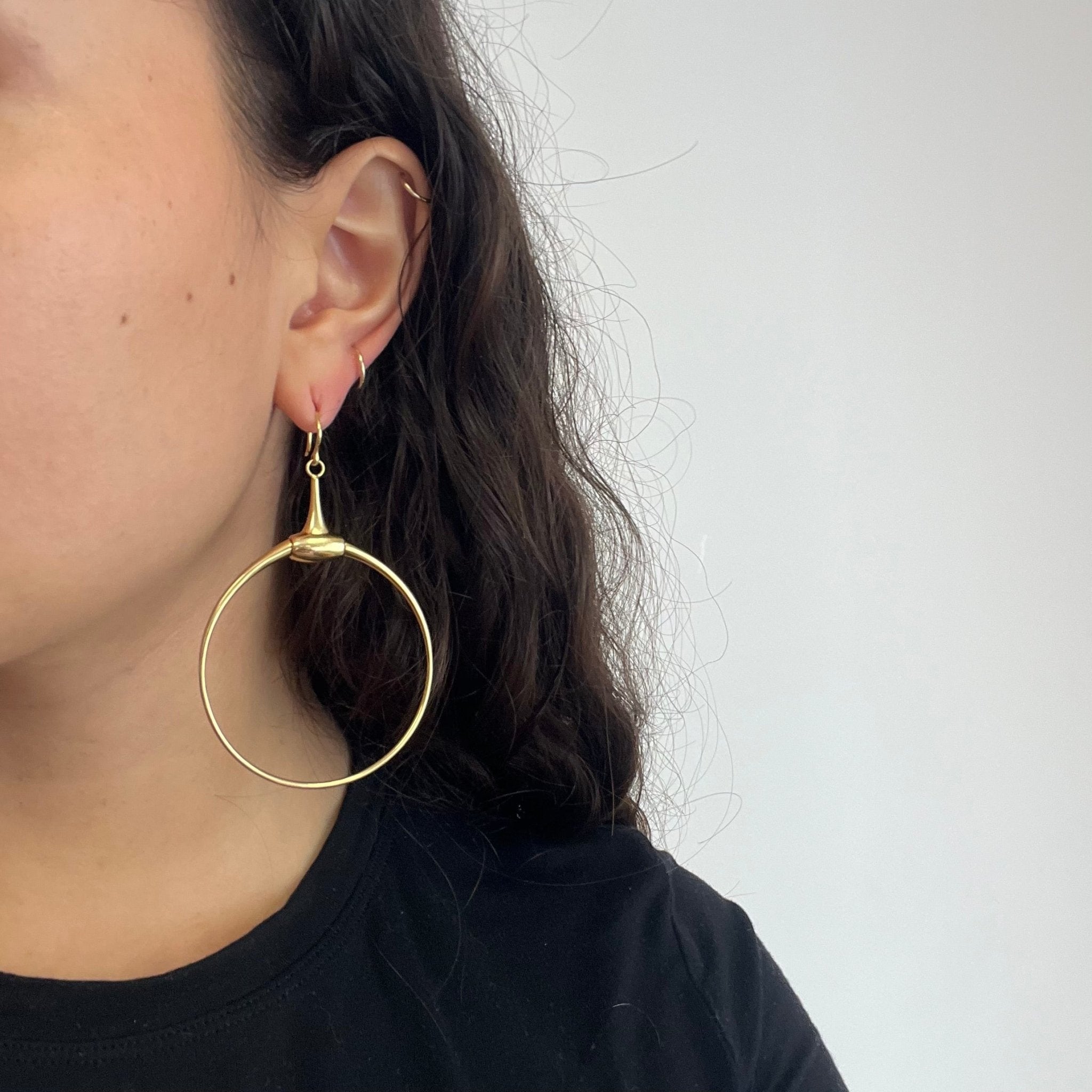 Vintage Horsebit Hoop Earrings, by Gucci