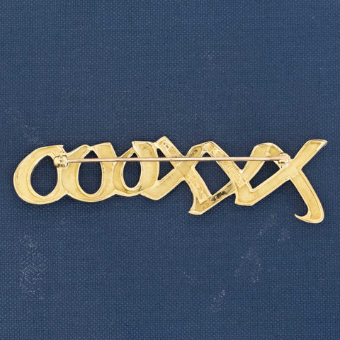 Vintage Hugs & Kisses XO Brooch by Paloma Picasso for Tiffany & Co.