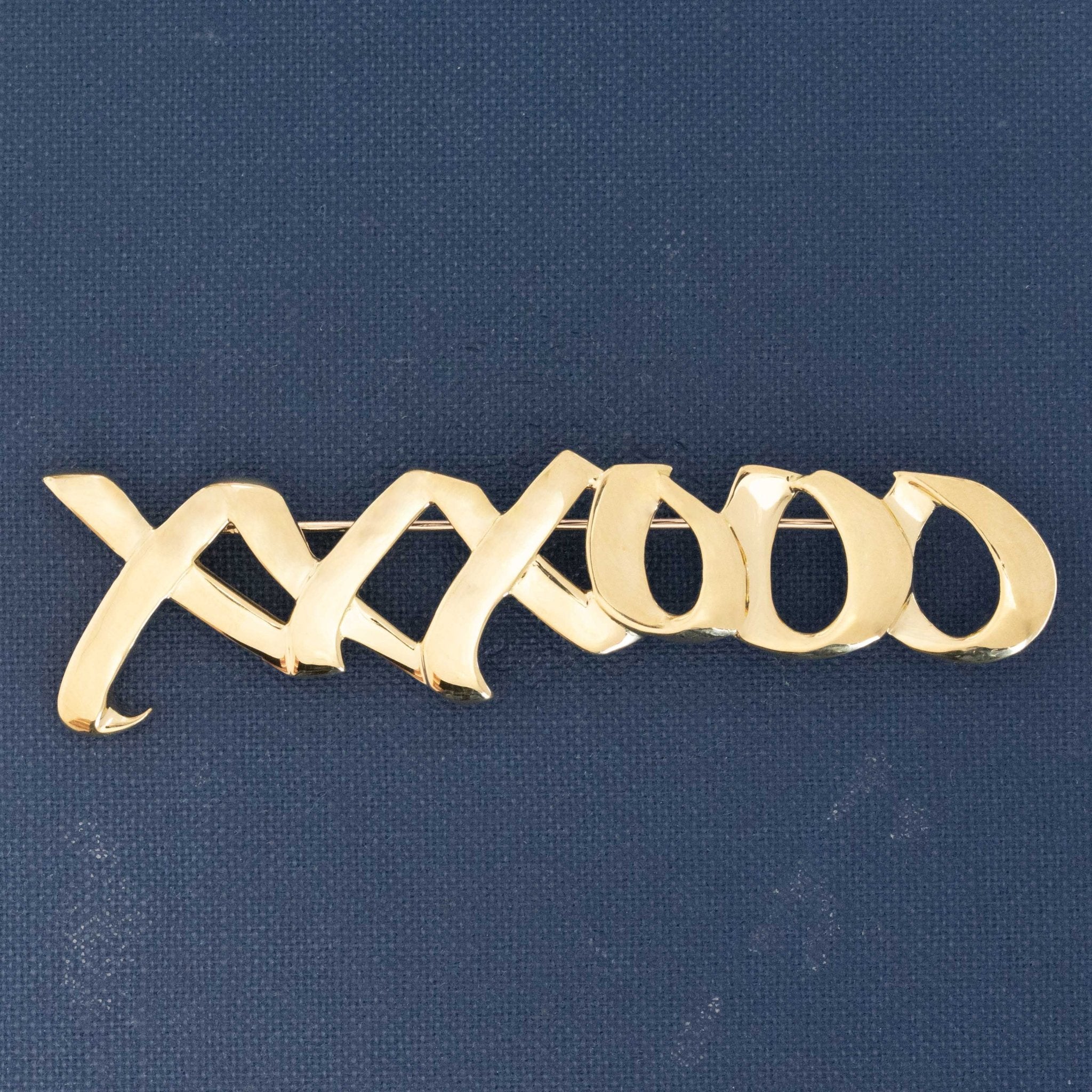 Vintage Hugs & Kisses XO Brooch by Paloma Picasso for Tiffany & Co.