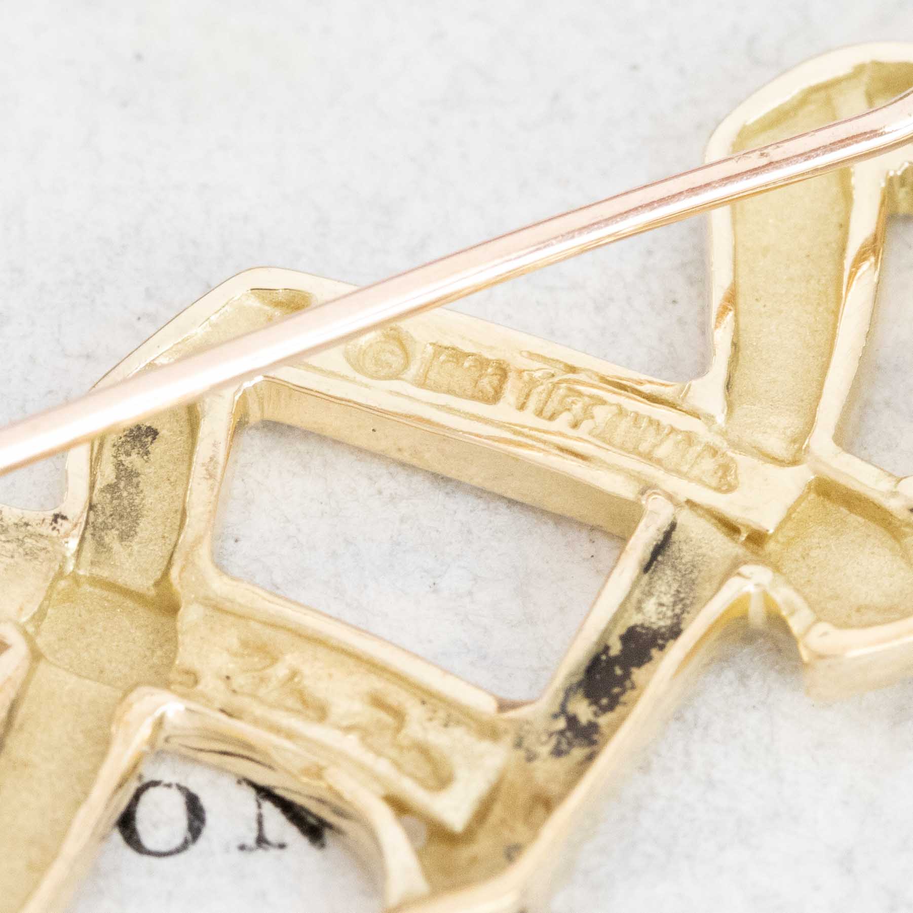 Vintage Hugs & Kisses XO Brooch by Paloma Picasso for Tiffany & Co.