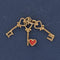 Vintage I Love U / Keys to my Heart Charm