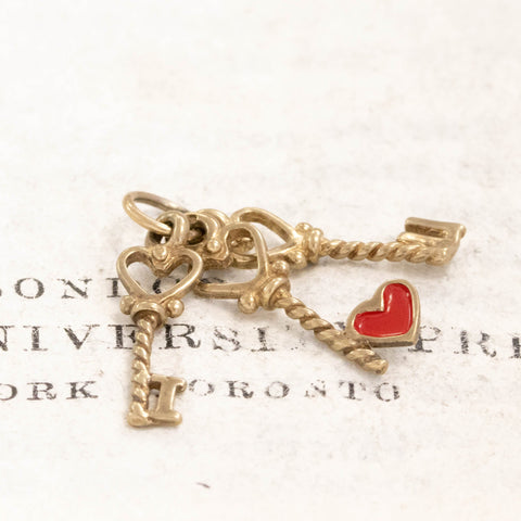 Vintage I Love U / Keys to my Heart Charm