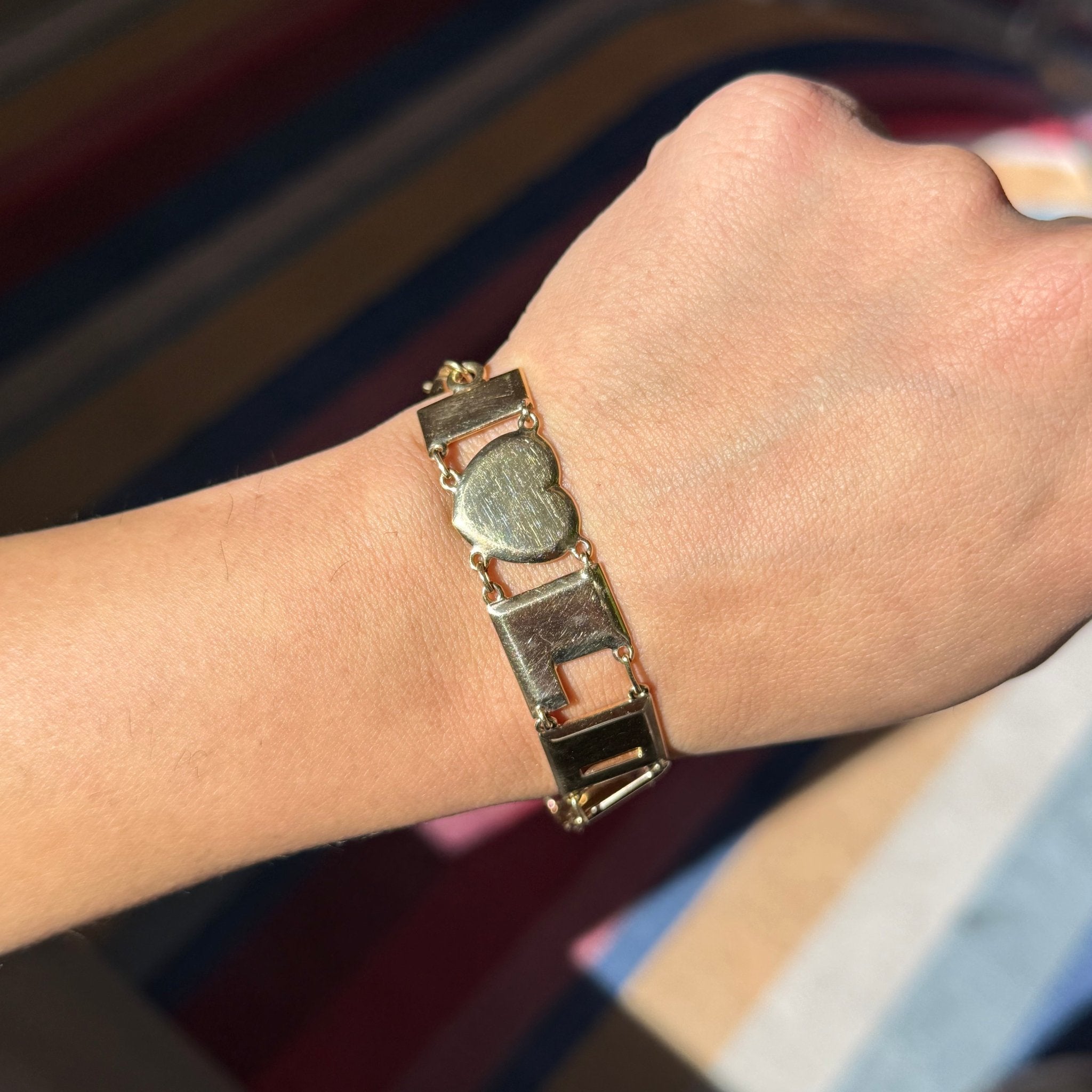 Vintage I LOVE YOU Block Letter Bracelet