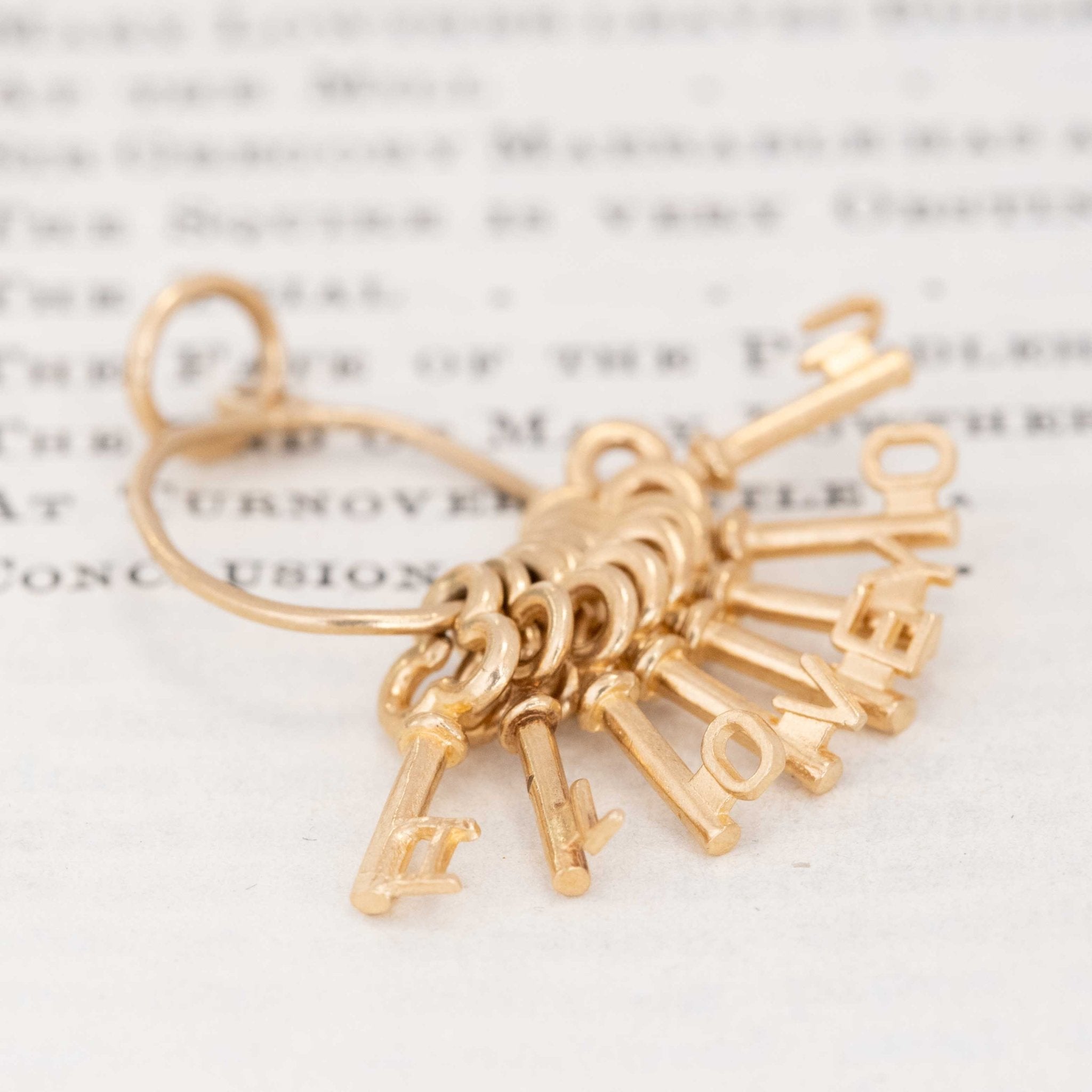 Vintage I LOVE YOU Keys Charm