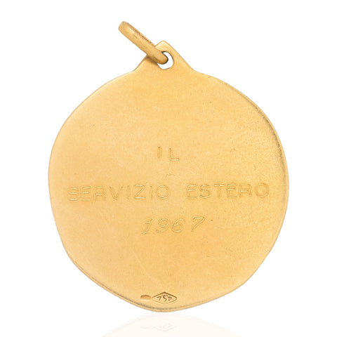 Vintage Italian 18K gold Roman sestertius coin pendant, Roma Aeterna – alternate view 5