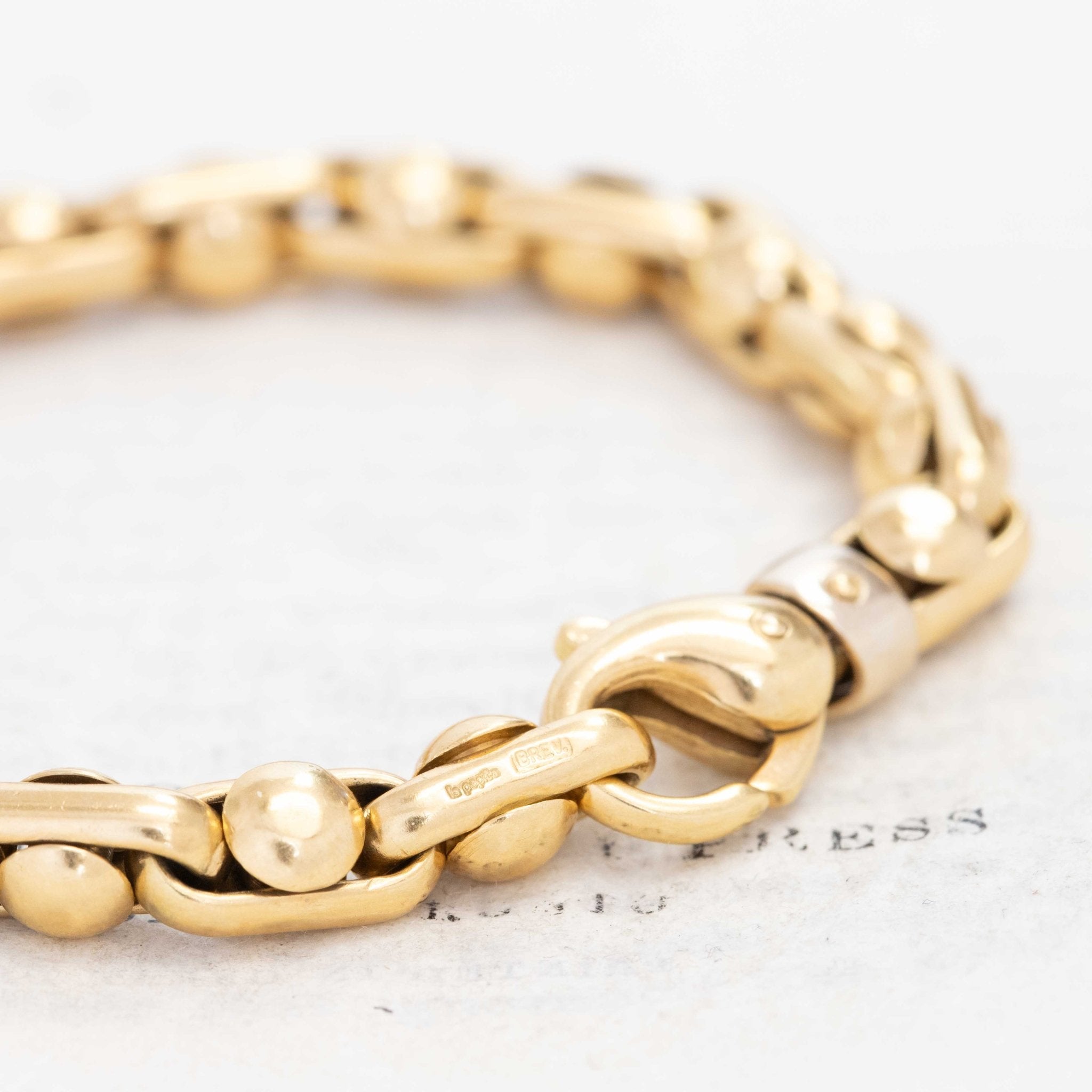 Vintage gold bracelet with sculptural links