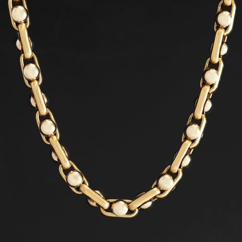 Vintage La Pepita heavy link chain necklace in 18K gold