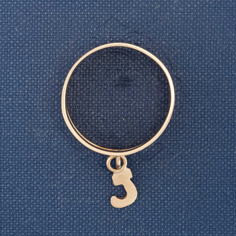 Vintage J Letter Charm Band