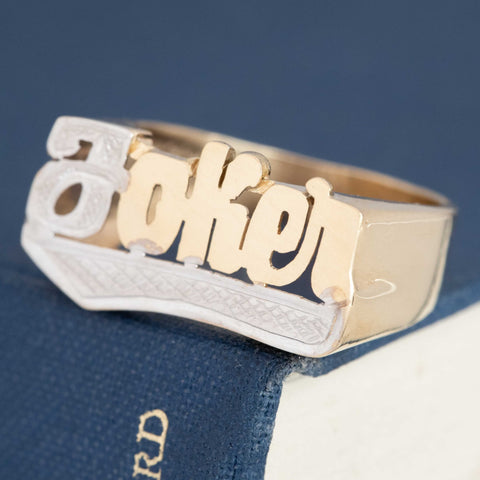 Vintage JOKER Name Plate Ring