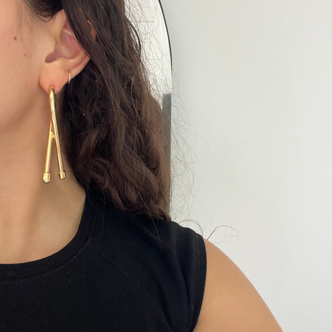 Vintage Jumbo Cross-Over Earrings