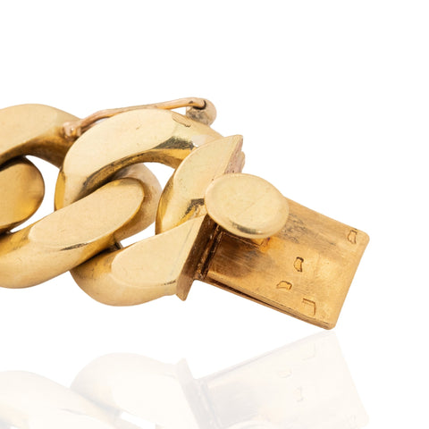 Vintage French 18K yellow gold jumbo curb link bracelet, 15.85mm – alternate view 3