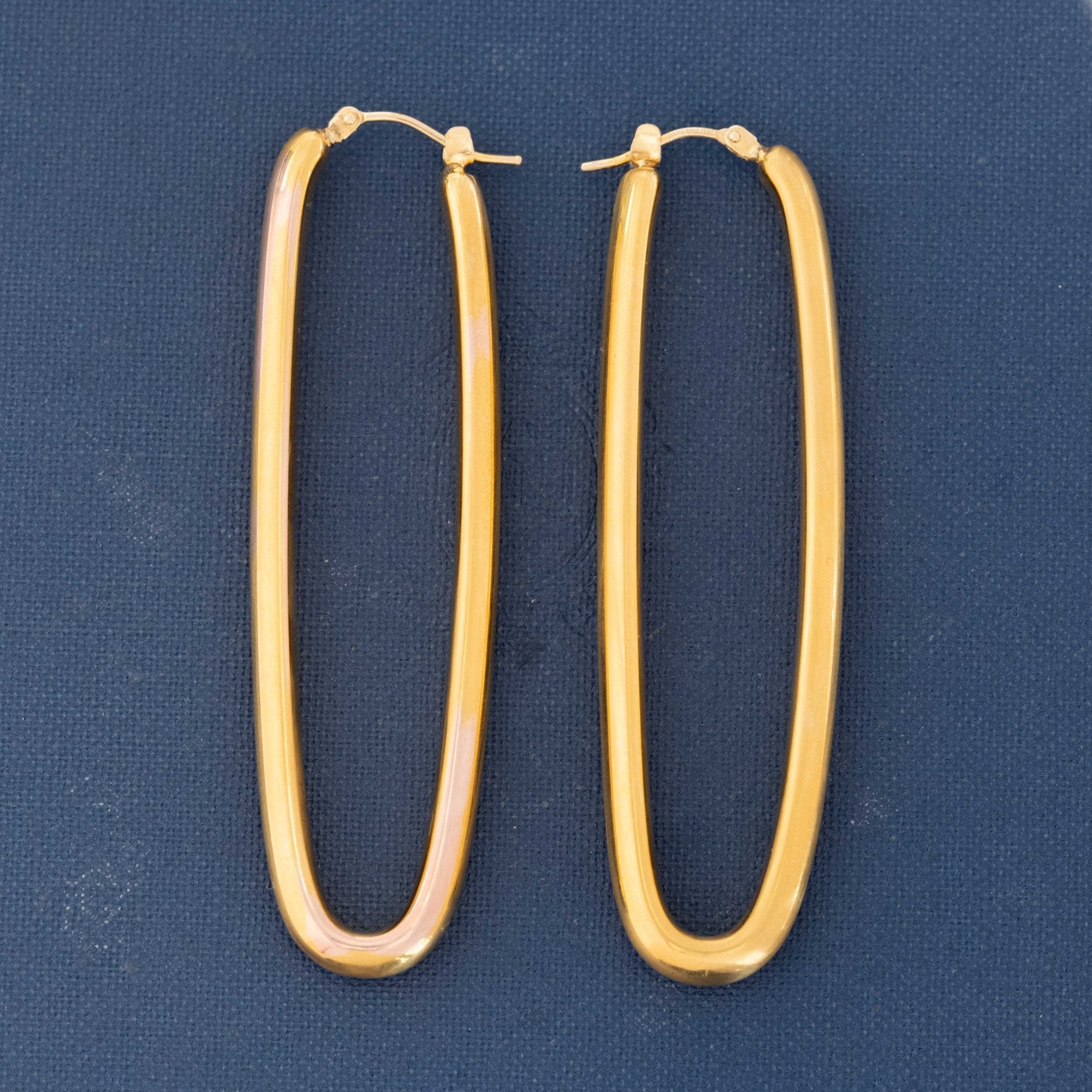 Vintage Jumbo Drop Hoops, Italian