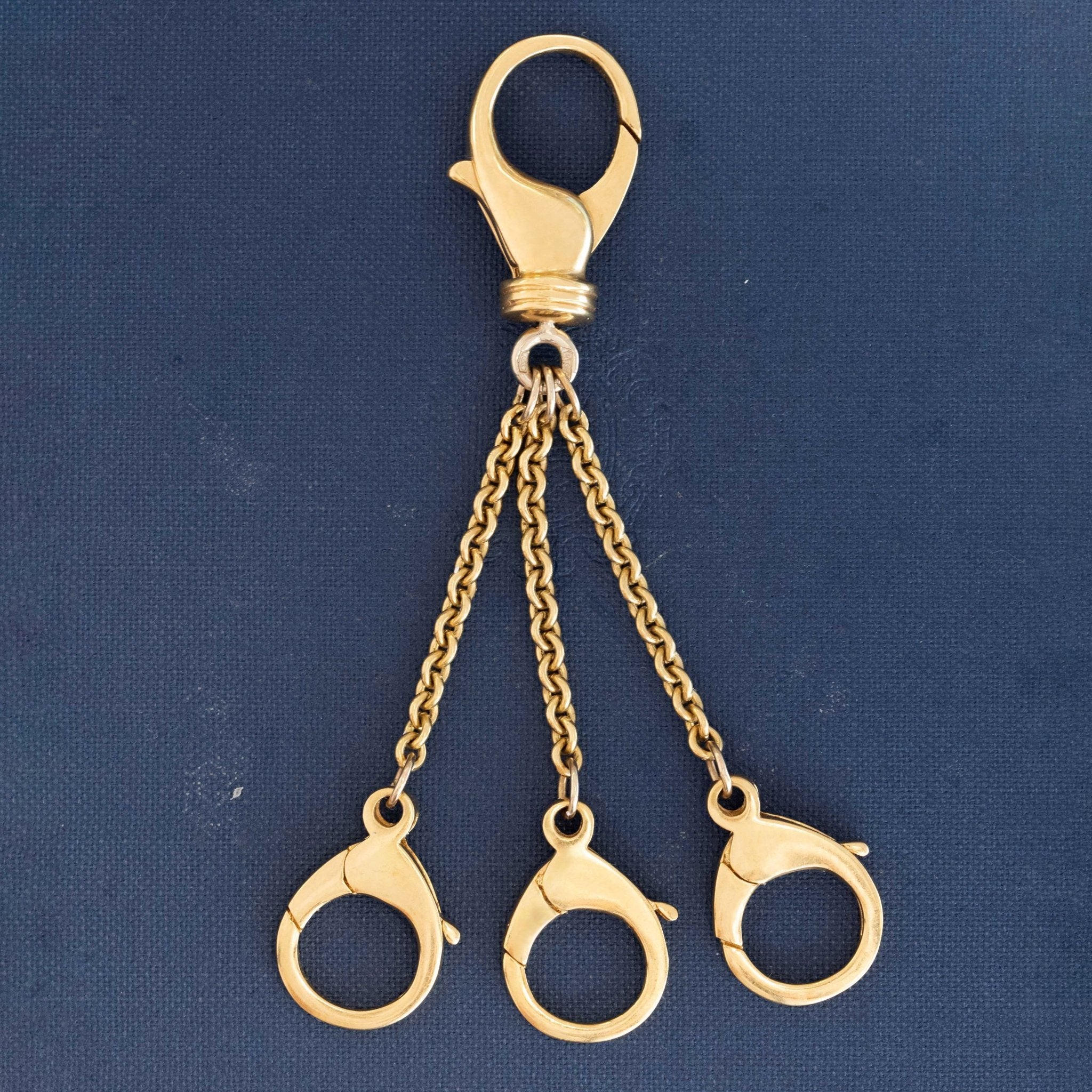 Vintage Jumbo Lobster Clasp Triple Chain Pendant, Italian