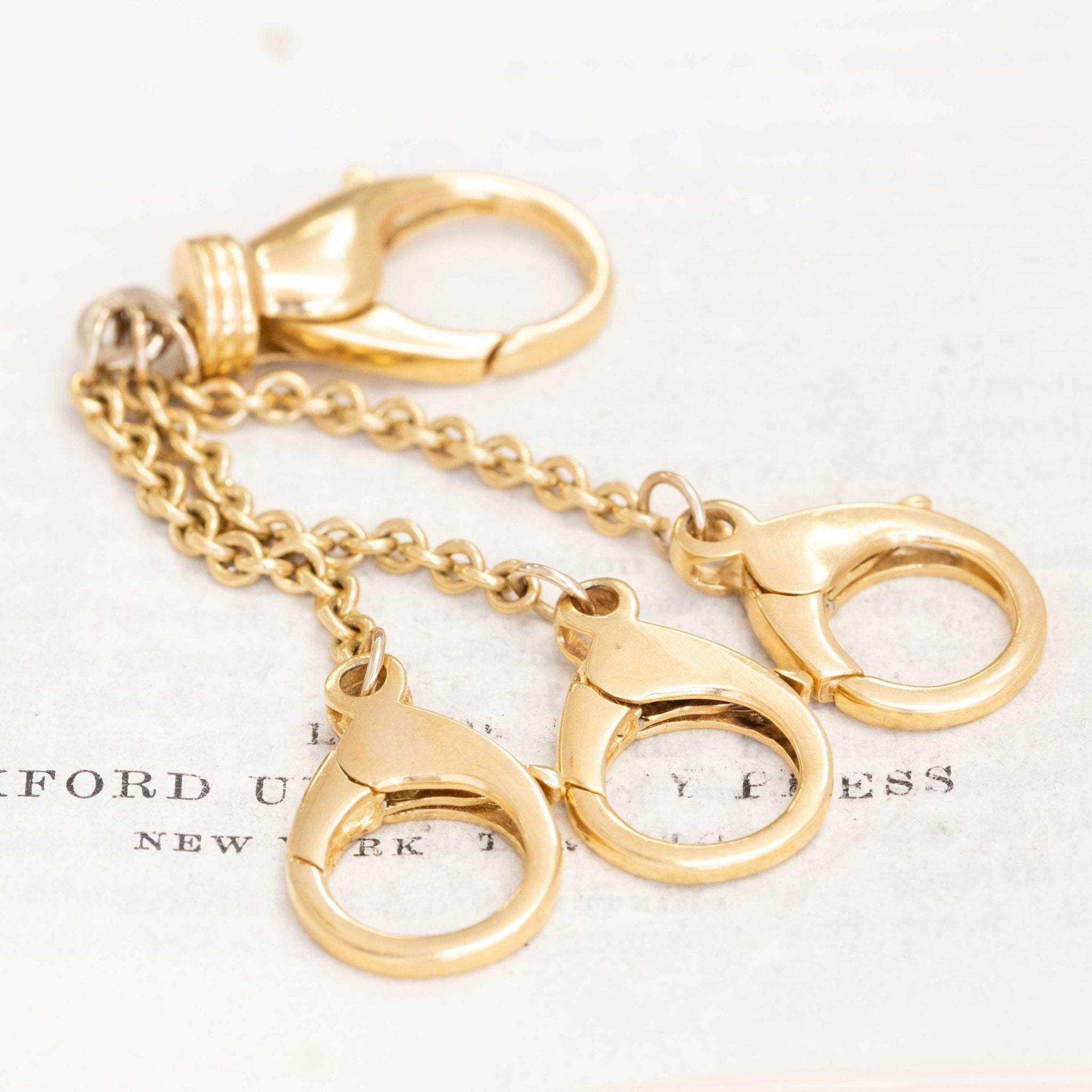 Vintage Jumbo Lobster Clasp Triple Chain Pendant, Italian