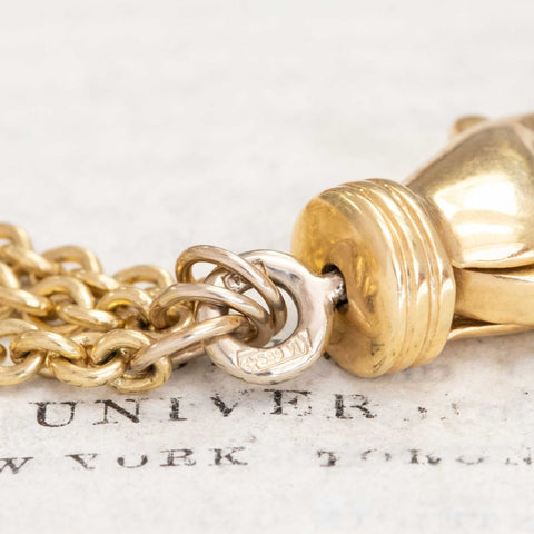 Vintage Jumbo Lobster Clasp Triple Chain Pendant, Italian