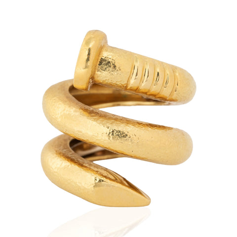 Vintage David Webb jumbo nail ring in 18kt yellow gold