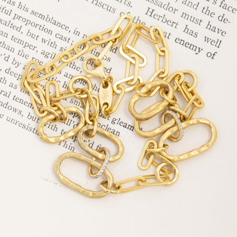 Vintage Jumbo Paper Clip Chain, with Diamonds