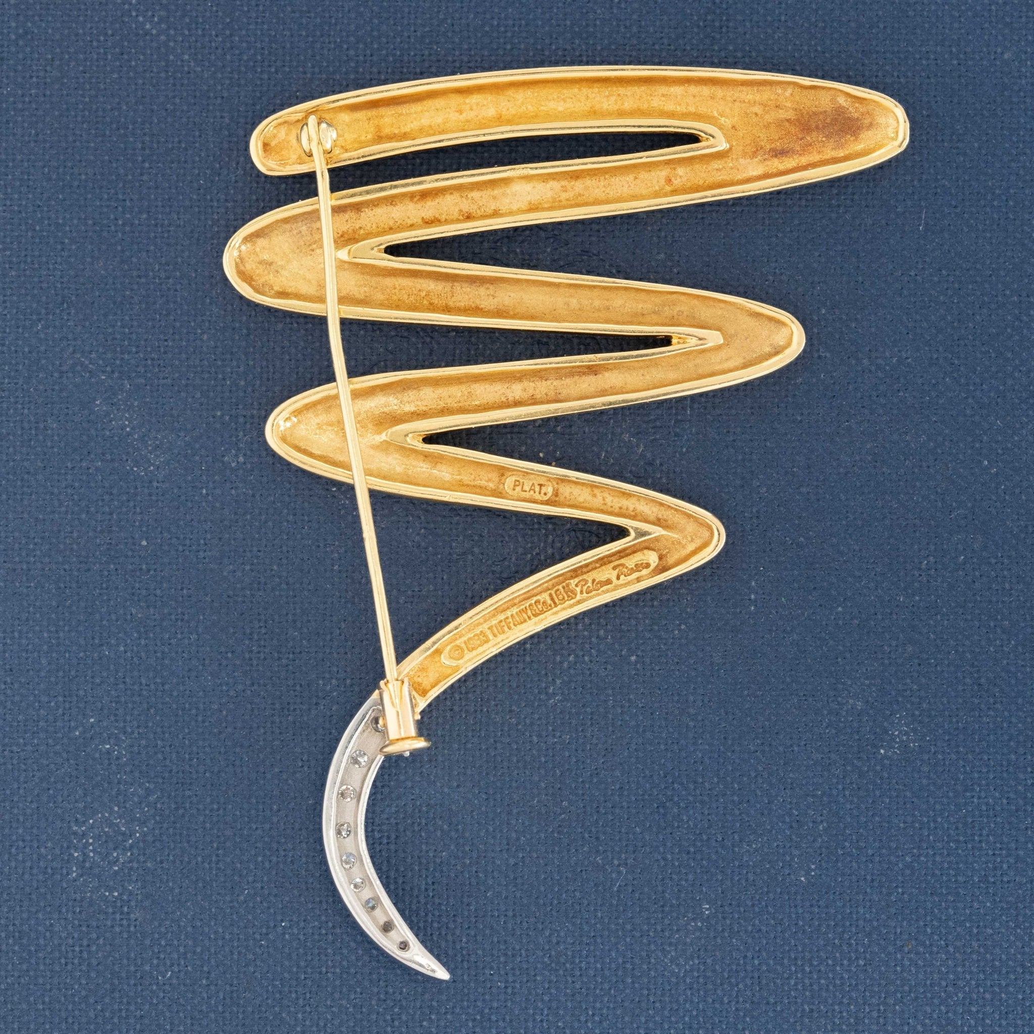 Vintage Jumbo Zig-Zag Diamond Brooch, by Paloma Picasso for Tiffany & Co.