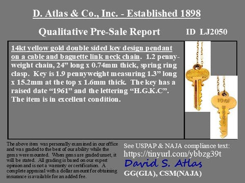 Vintage Key Pendant 1961
