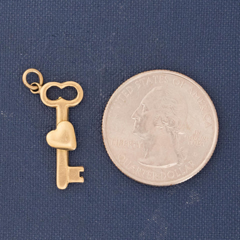 Vintage Key to My Heart Charm