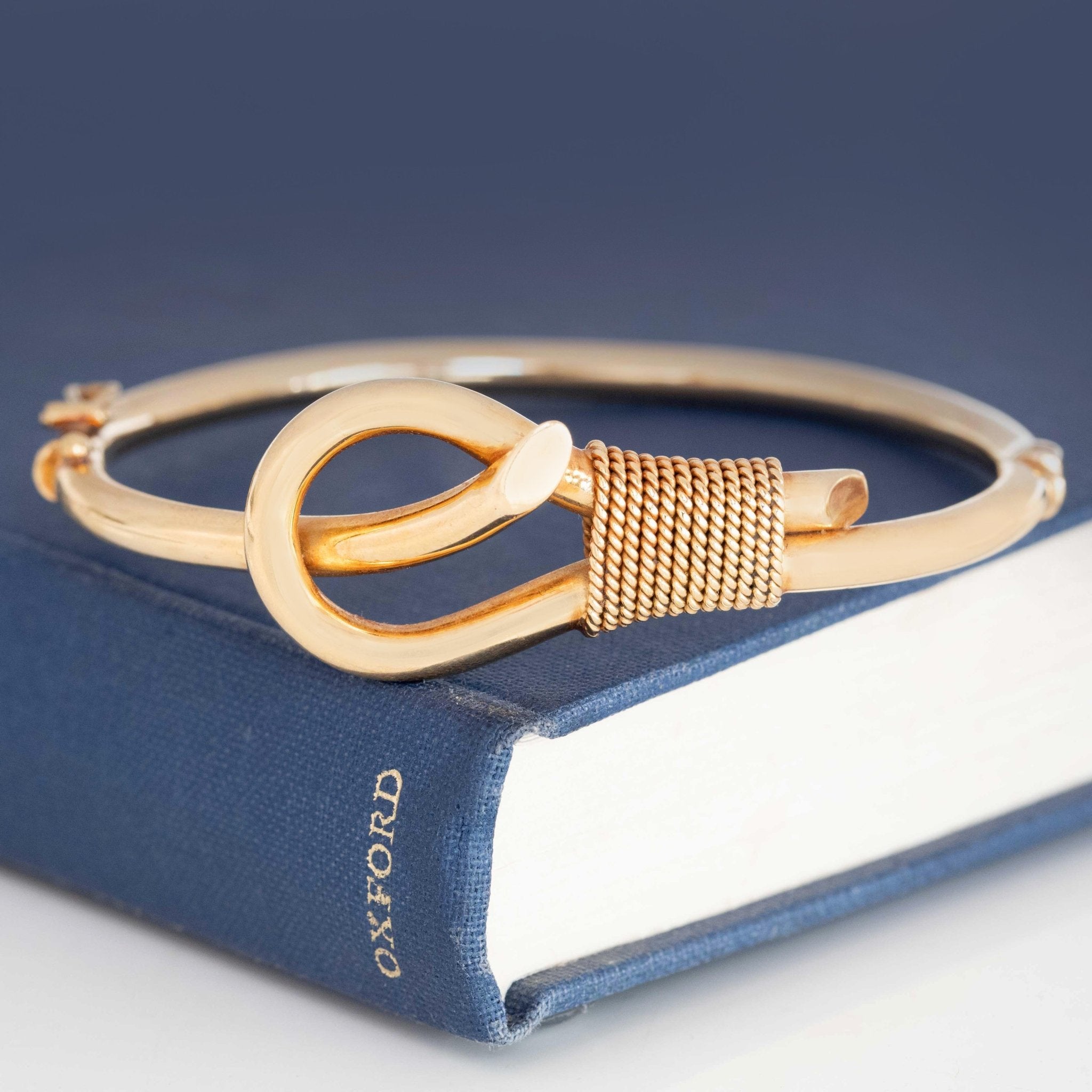 Vintage gold knot bangle bracelet