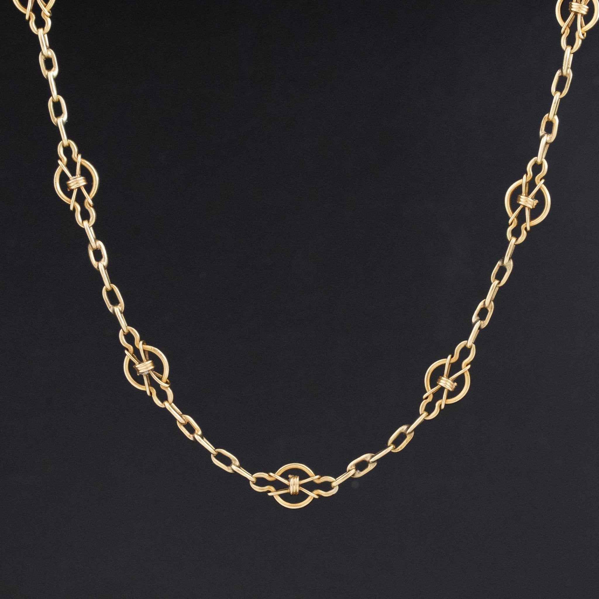 Vintage Knot Chain, 18kt Yellow Gold 25"