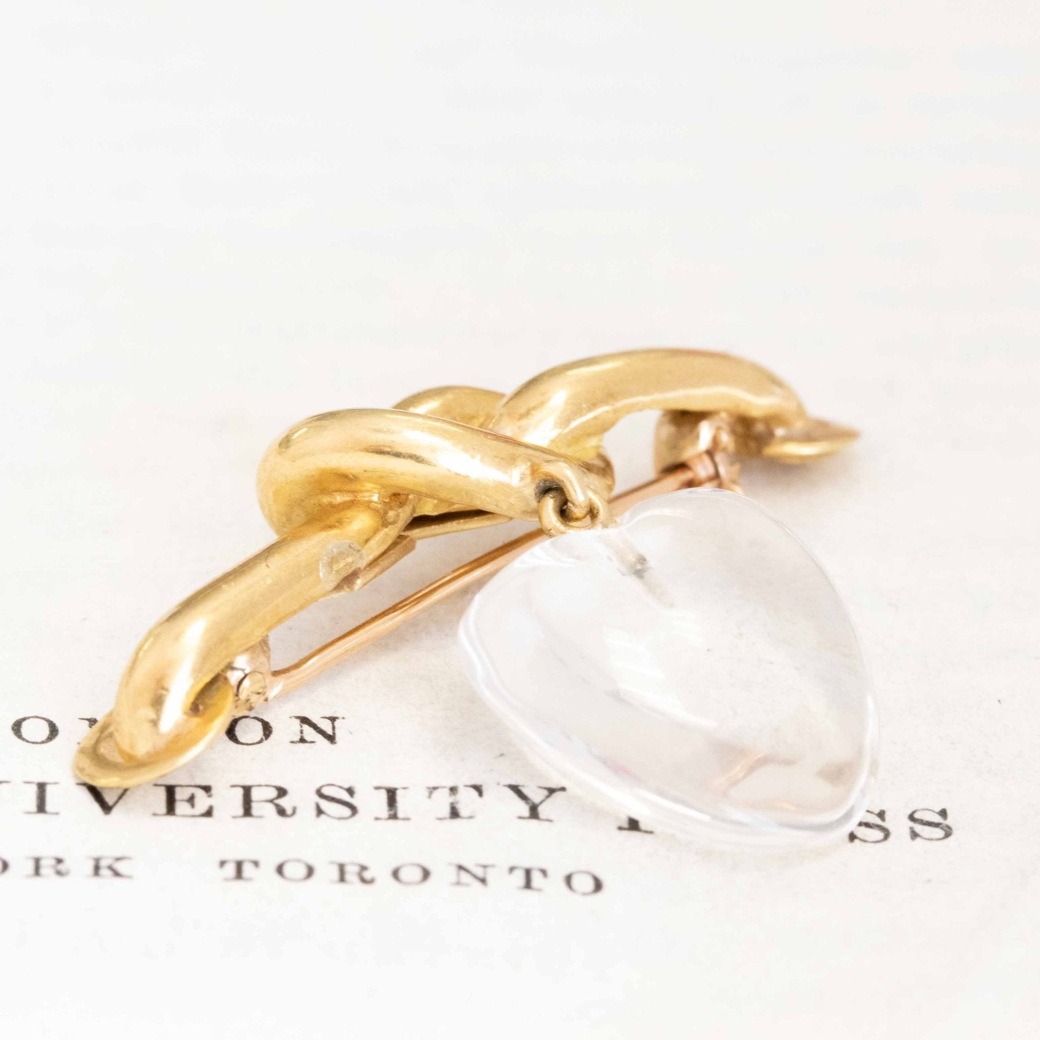 Vintage Knot Crystal Heart Brooch by Aldo Cipullo for Cartier