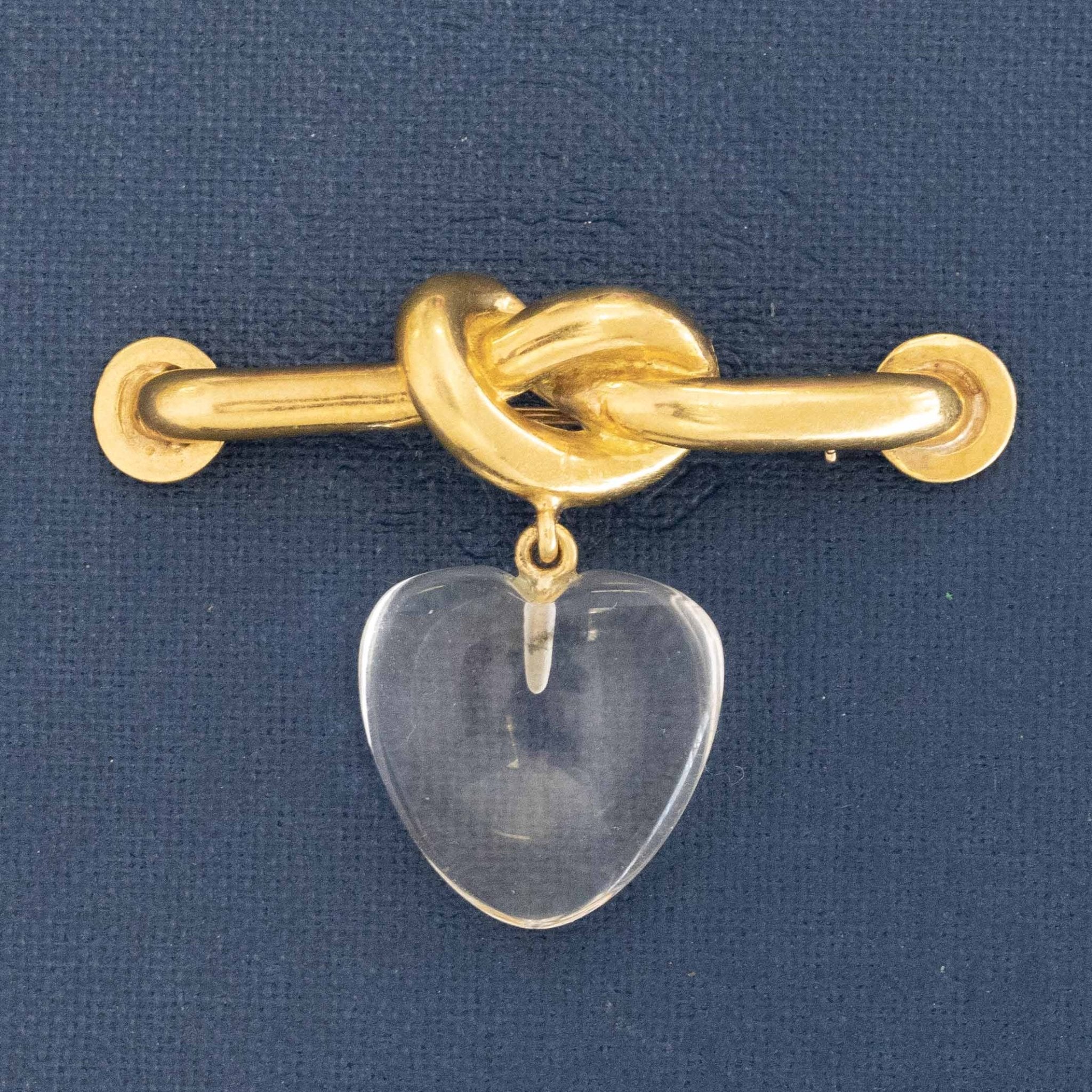 Vintage Knot Crystal Heart Brooch by Aldo Cipullo for Cartier