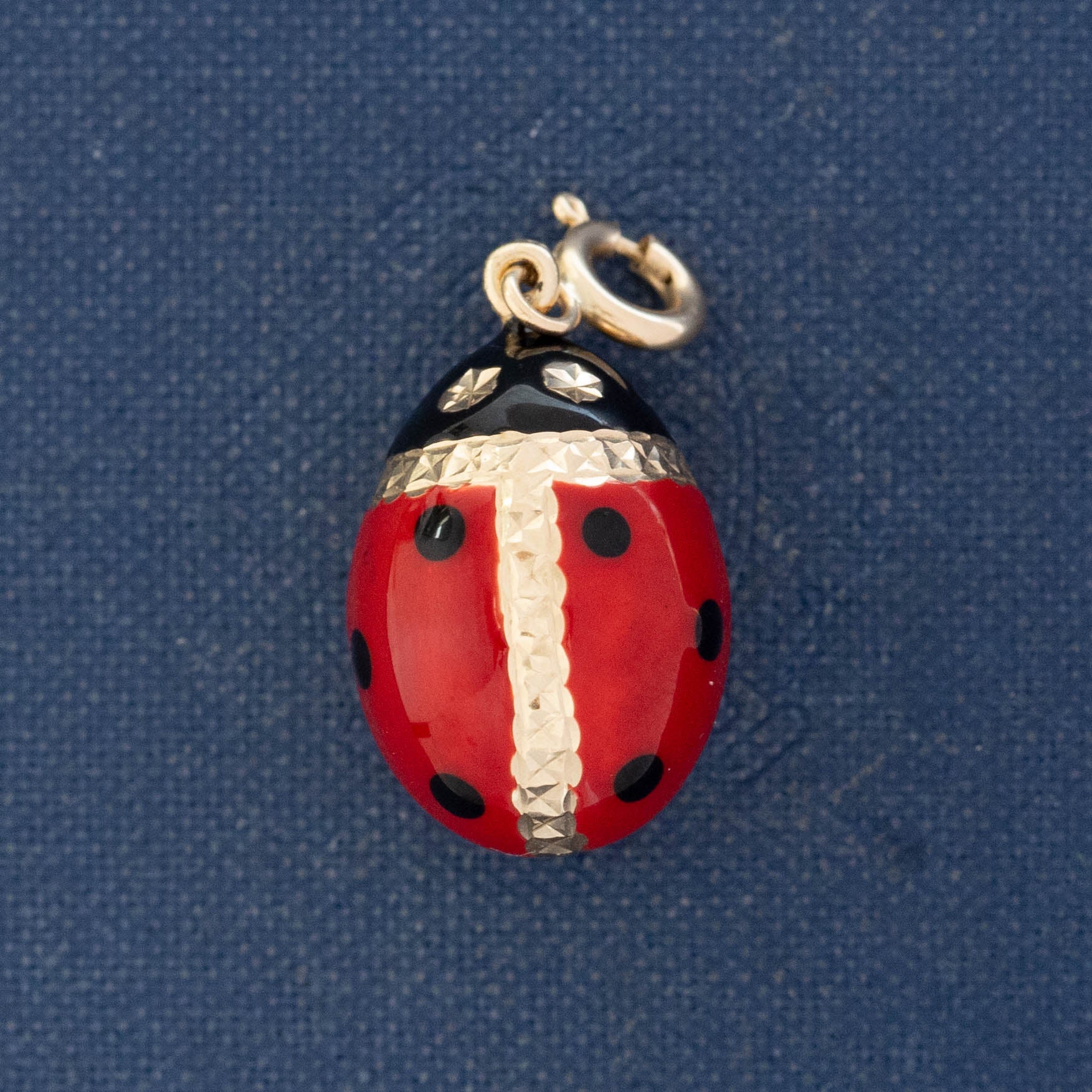 Vintage Ladybug Egg Pendant