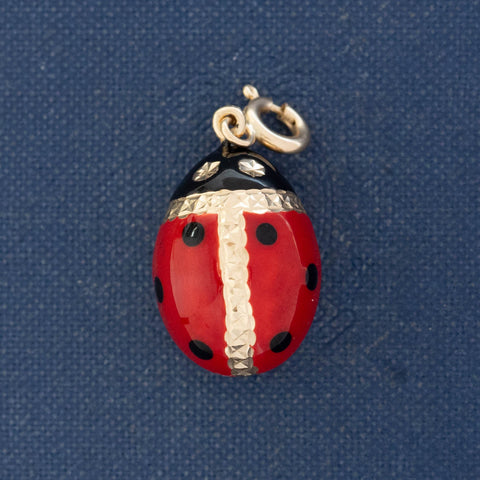 Vintage Ladybug Egg Pendant