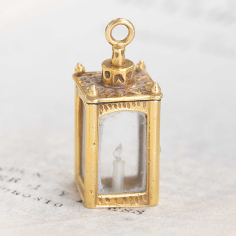 Vintage Lantern Pendant, 18kt