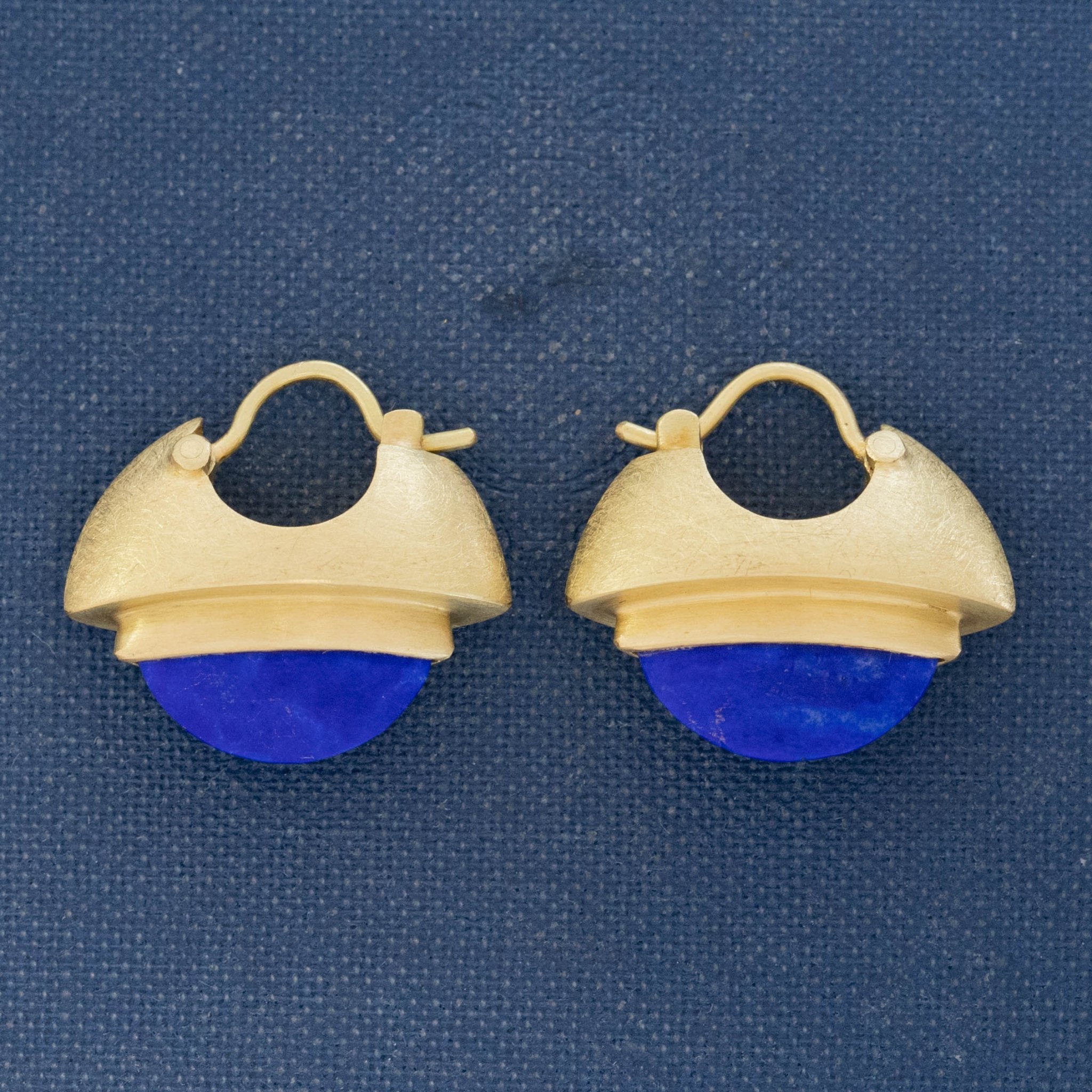 Vintage Lapis & Gold Earrings